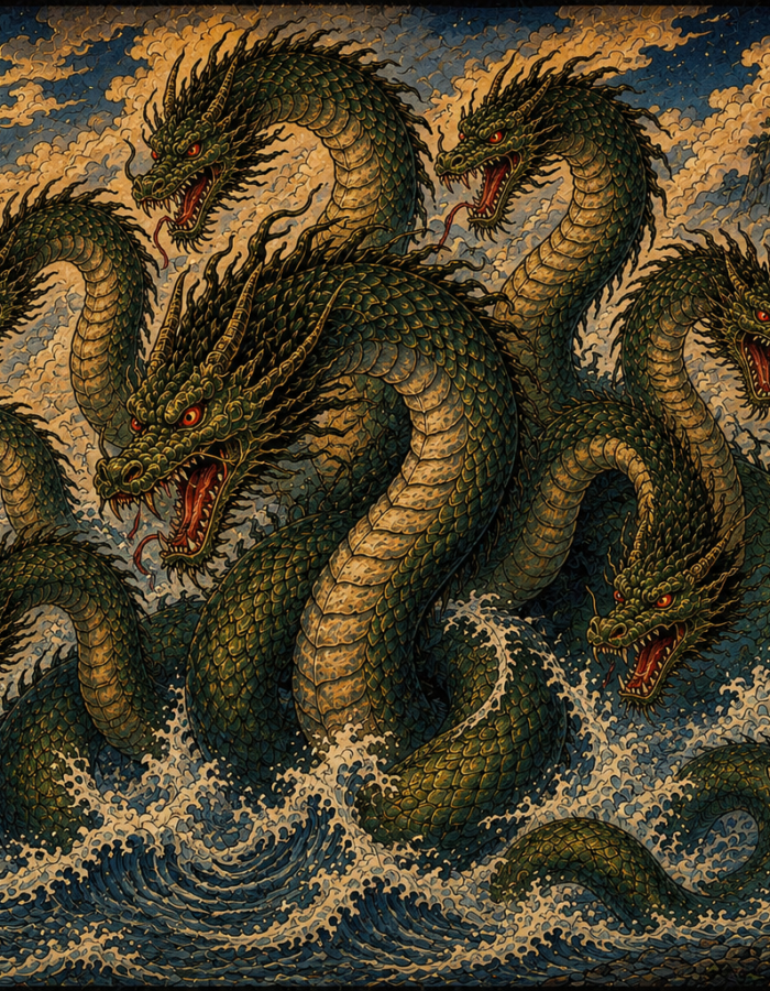 Yamata no Orochi: il Drago a Otto Teste che Terrorizzò il Giappone Antico