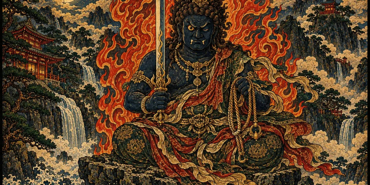 Fudō Myōō: il Re della Saggezza Immobile tra Spada e Fiamme