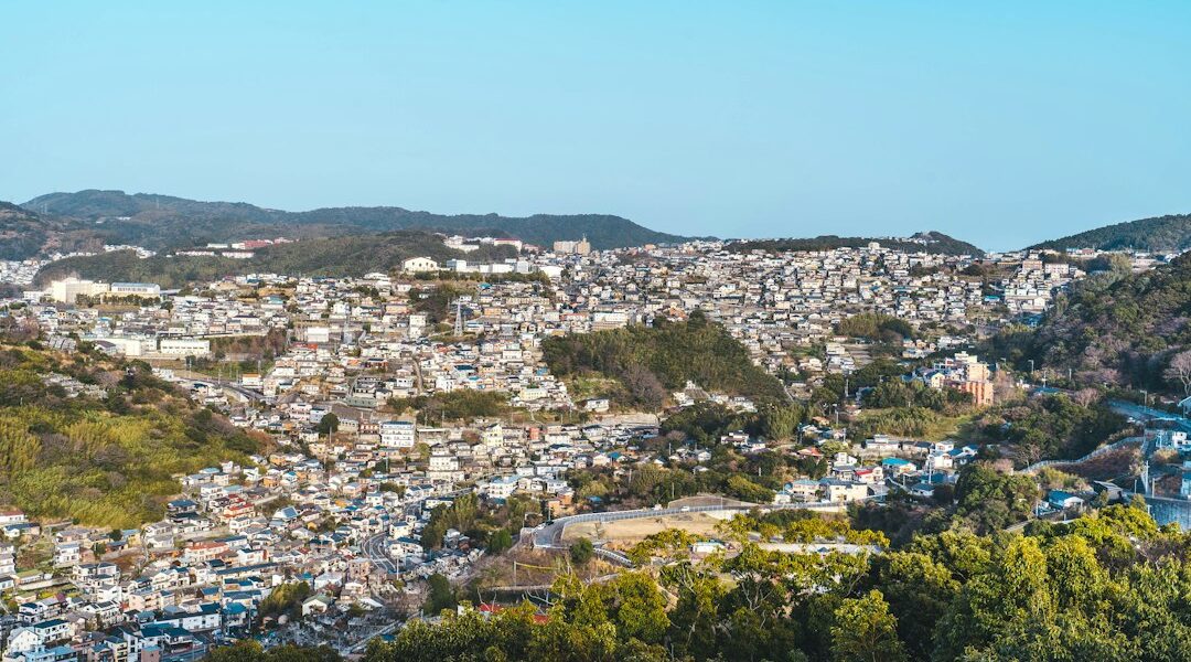 Panorama urbano e porto di Nagasaki