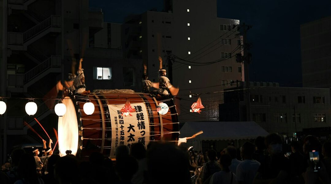 Musicista durante il Nebuta Matsuri di Aomori