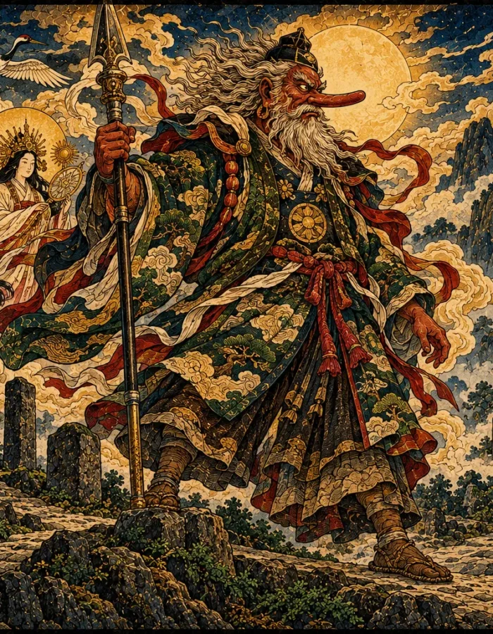 Sarutahiko Ōkami: il Kami dei Crocevia che Guidò gli Dèi