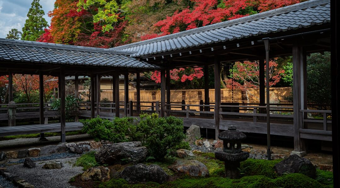 Giardino tradizionale giapponese nell’area di Kyoto