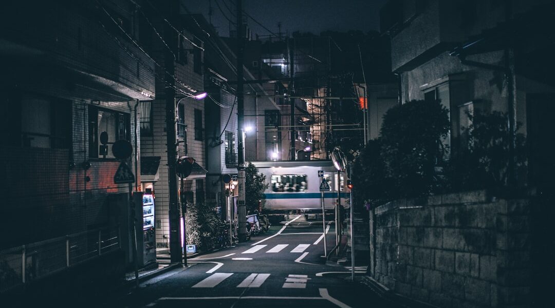 Strada tranquilla nella Tokyo storica