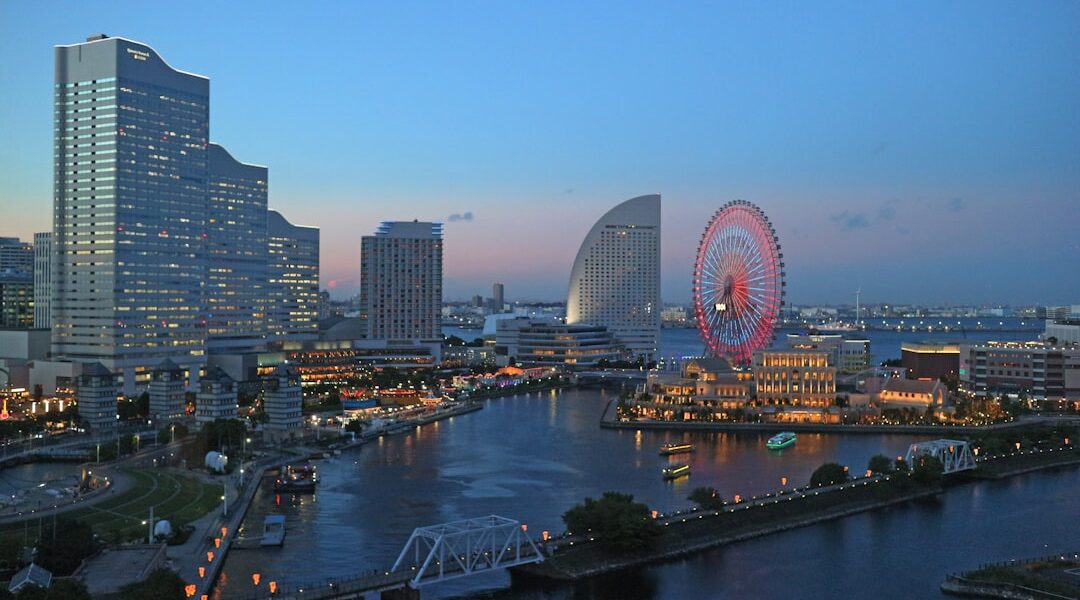 Skyline di Minato Mirai a Yokohama