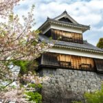 Castello di Kumamoto durante i lavori di ricostruzione