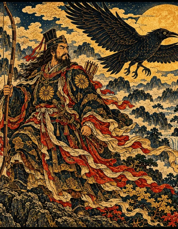 Jinmu Tennō: il Primo Imperatore e il Corvo a Tre Zampe