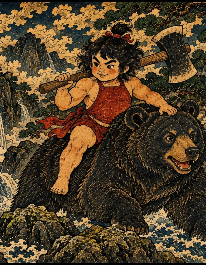 Kintarō: il Bambino d’Oro tra Orsi e Montagne