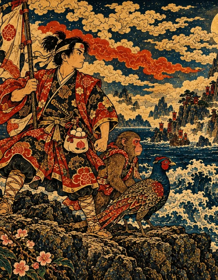 Momotarō: il Ragazzo della Pesca che Sconfisse gli Oni
