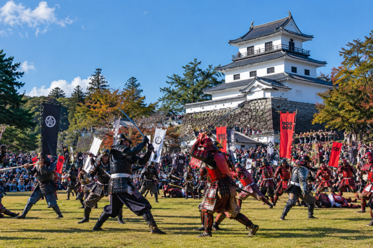 Rievocazione della battaglia di Dōmyōji all’Oni Kojūrō Festival di Shiroishi