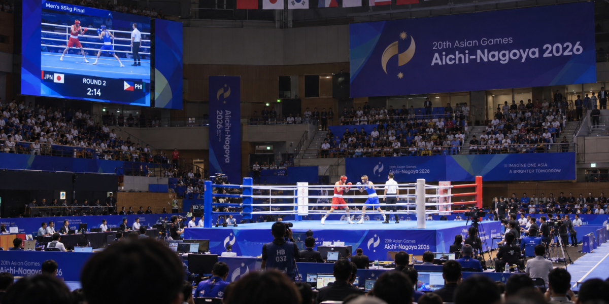 Rui Yamaguchi durante il torneo di pugilato dei Giochi Asiatici 2026